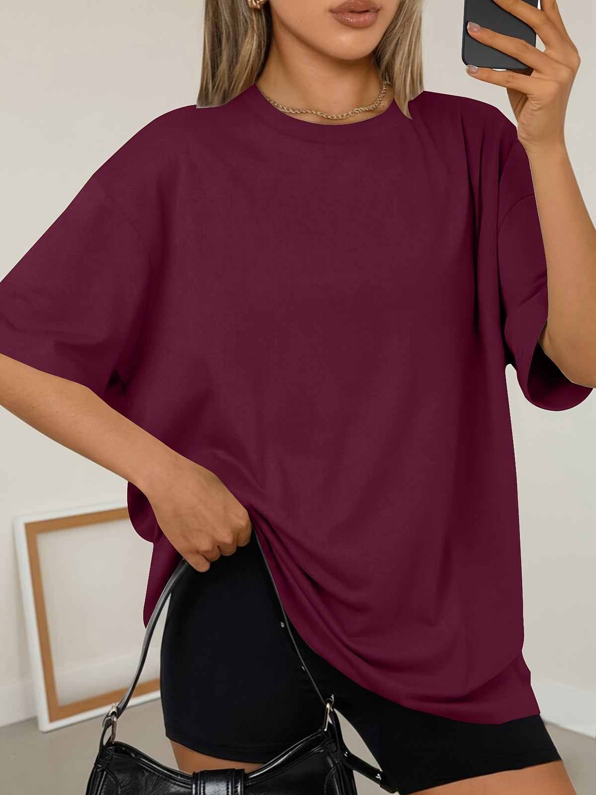 T-shirt grande taille, coupe ample, manches courtes, esprit sportif, autre coloris