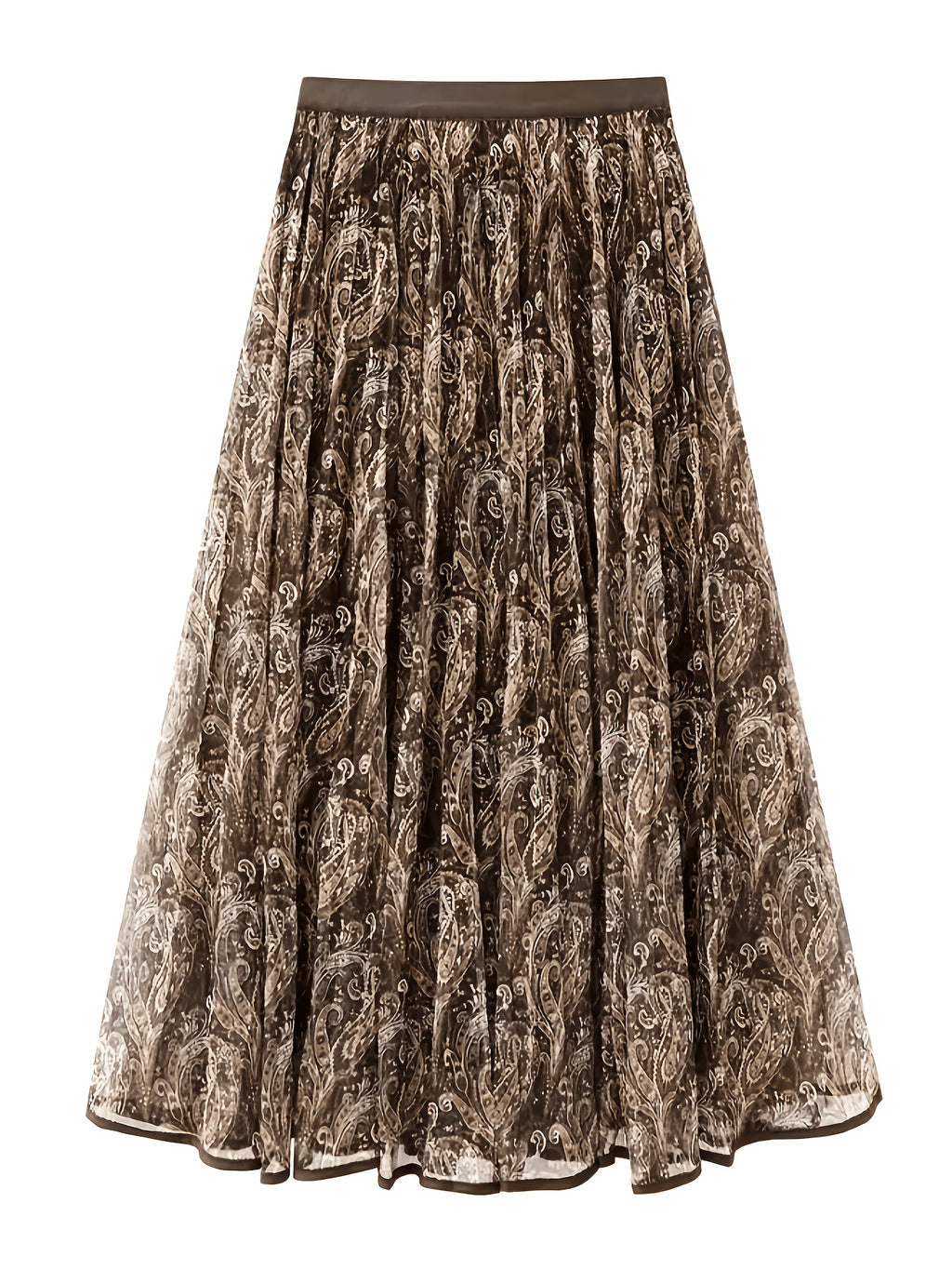 Jupe grande taille à imprimé fleuri, coupe évasée, esprit décontracté — composition : 100% Polyester
