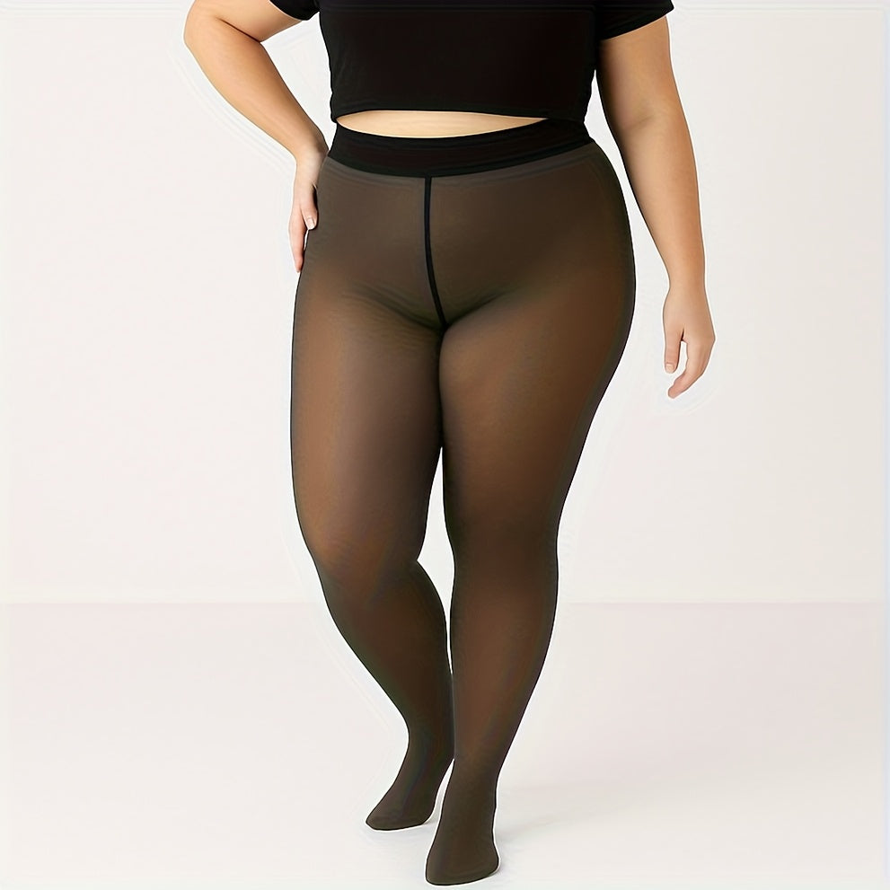 Collant grande taille, porté de face
