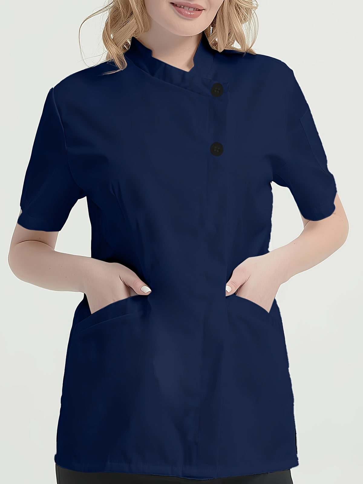 Chemise grande taille, col croisé, manches courtes Image