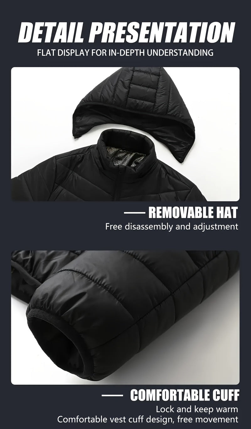 Veste grande taille, capuche, fermeture zippée, chaleur d'hiver — composition : 100% Polyester