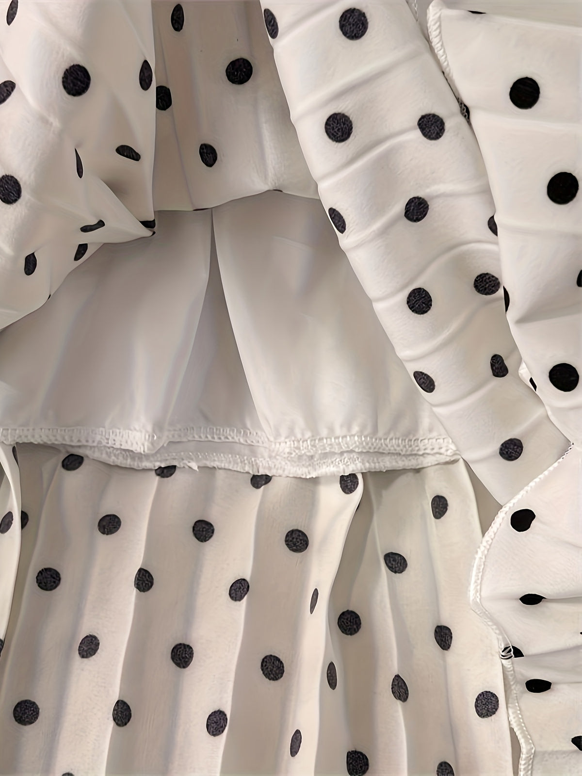Jupe grande taille à pois, plissés, autre coloris
