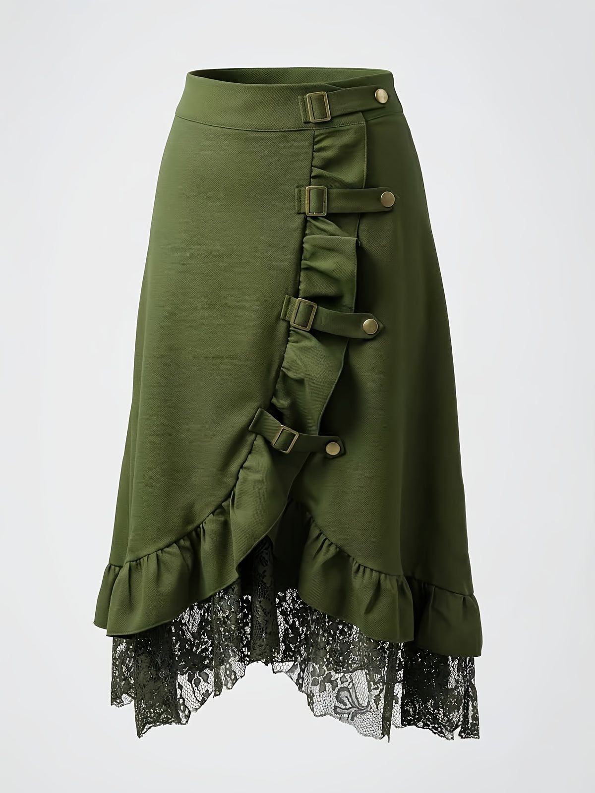 Robe grande taille, dentelle contrastée, ceinture assortie — composition : 100% Polyester
