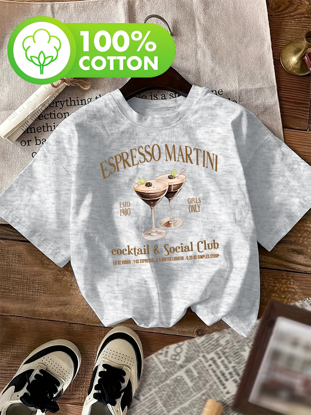 T-shirt grande taille, col rond, manches courtes, toucher naturel, vu de dos