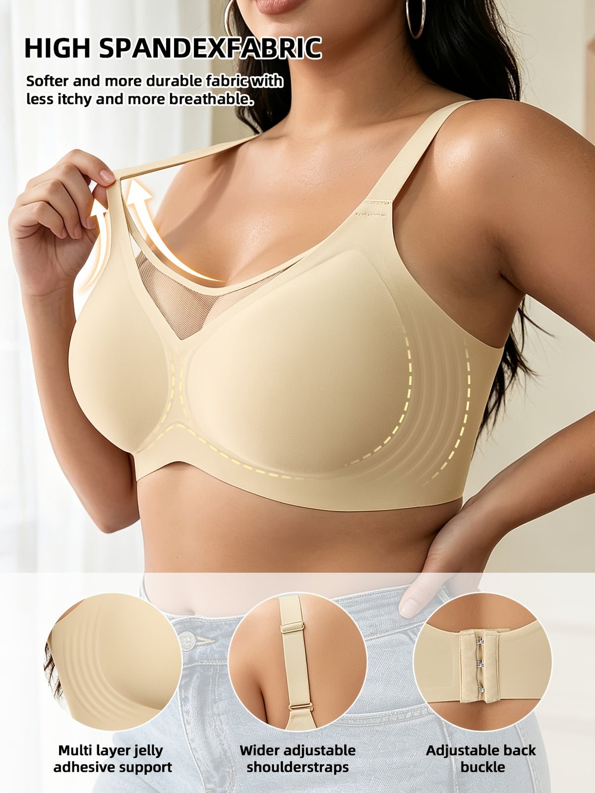 Soutien-gorge grande taille — Minimiseur à dos en U échancré