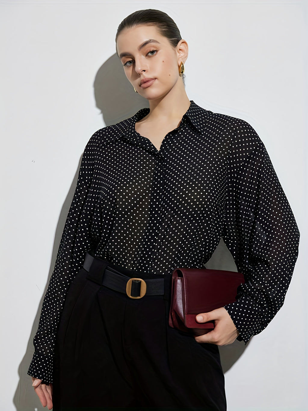 Chemise grande taille en soie