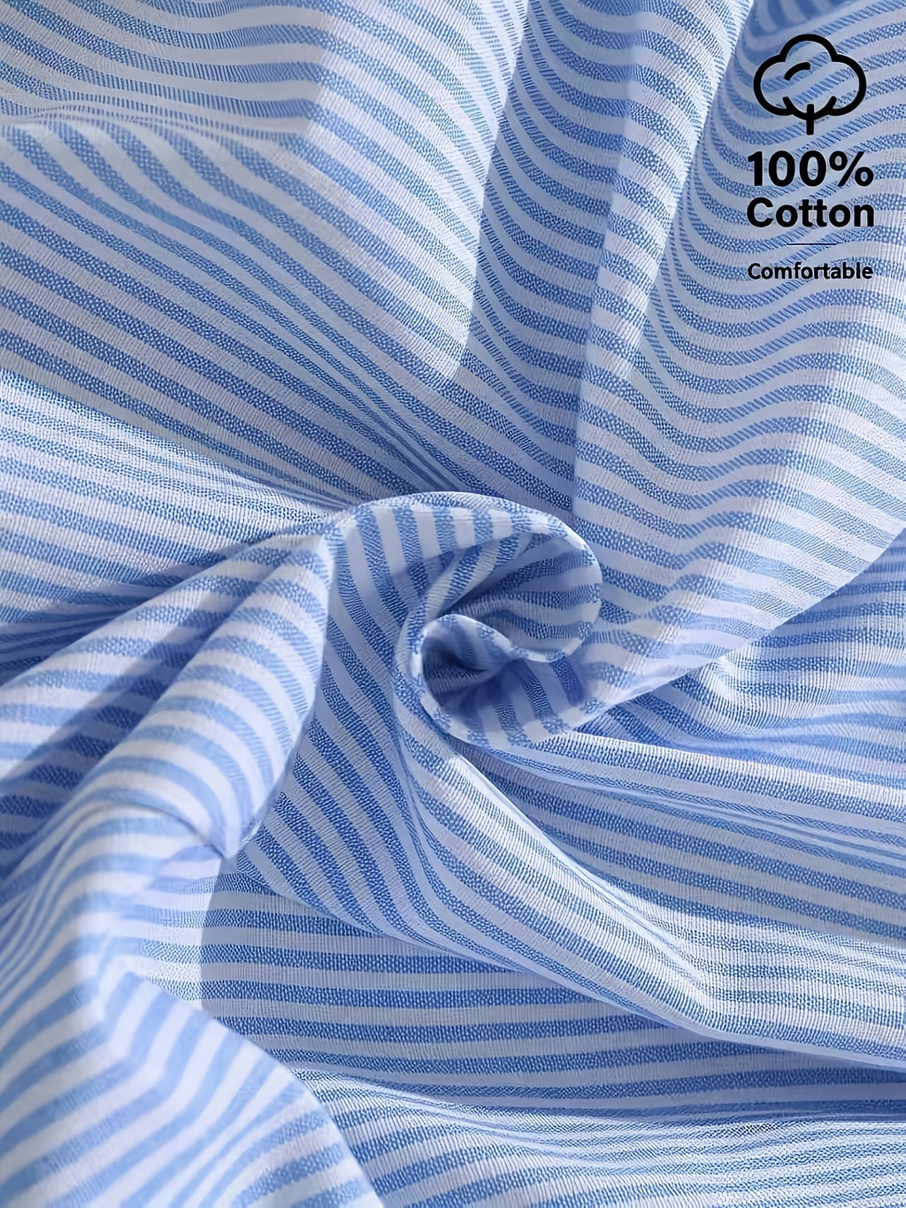 Chemise grande taille à rayures, coupe oversize, col V, toucher naturel, vu de dos