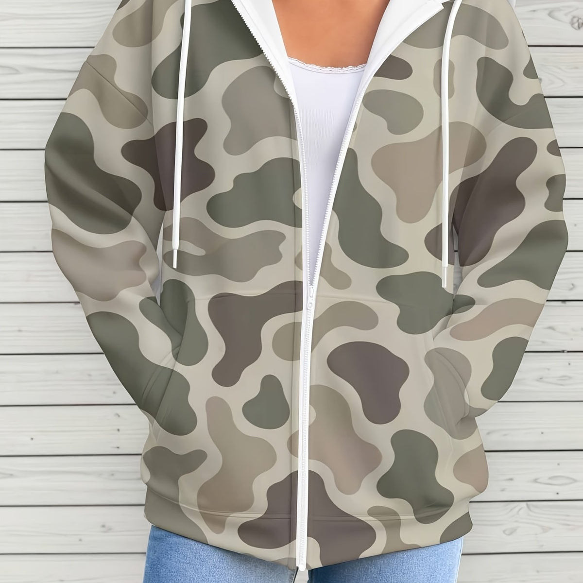 Veste grande taille, cordon de serrage, capuche, chaleur d'hiver