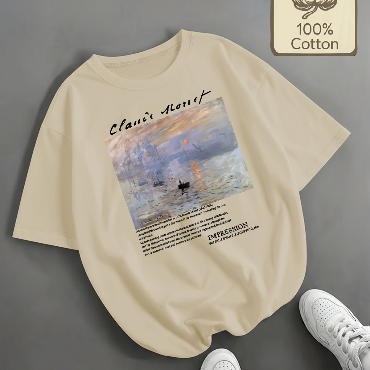 Top grande taille, col rond, manches courtes, toucher naturel, vu de dos