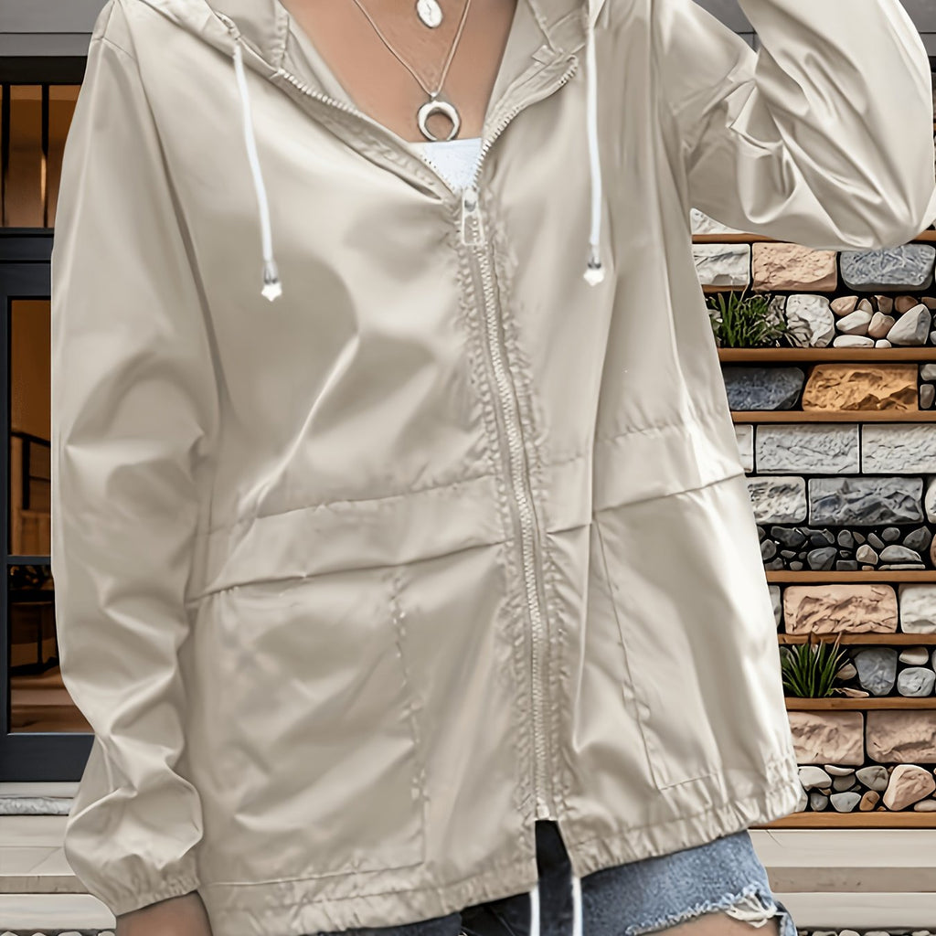 Top grande taille, coupe oversize, capuche — matière : polyester