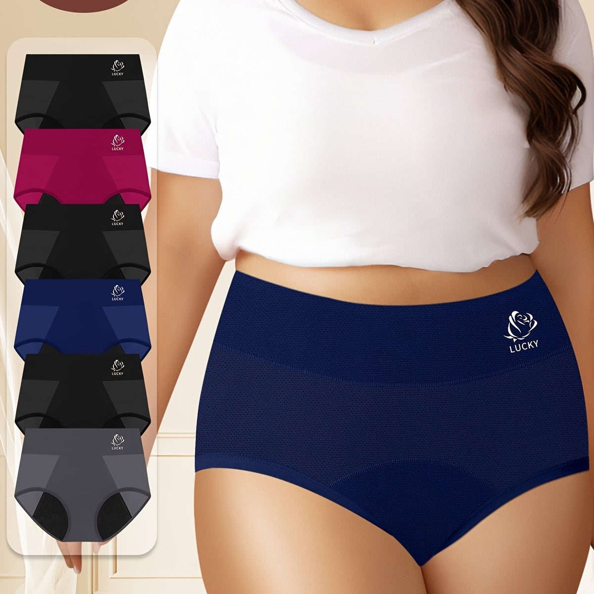 Culotte menstruelle grande taille, allure élégante — composition : 92% Nylon, 8% Élasthanne Image