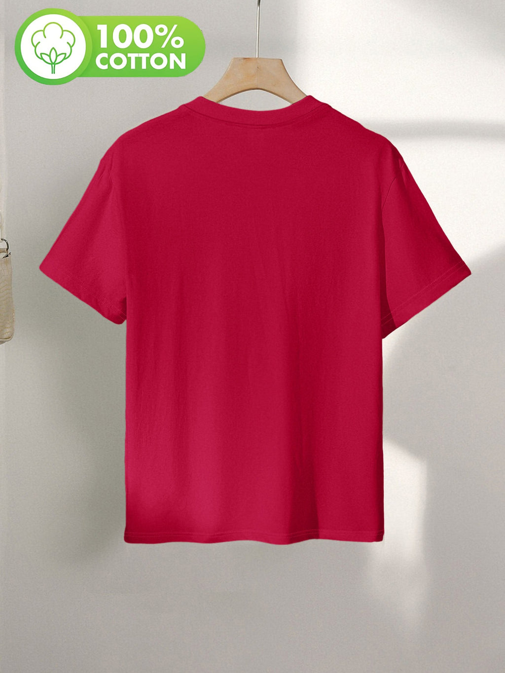 T-shirt grande taille, coupe ample, col rond, manches courtes, vu de dos