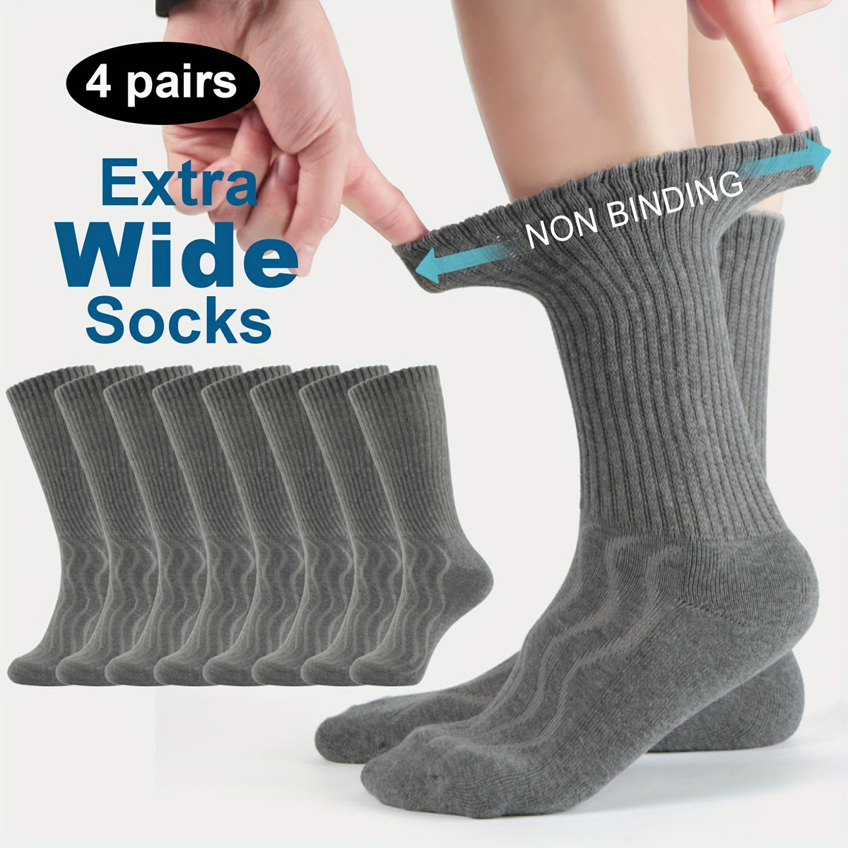 Chaussettes grande taille, toucher naturel — composition : 72.5% Coton, 25.3% Polyester, 2.2% Élasthanne Image
