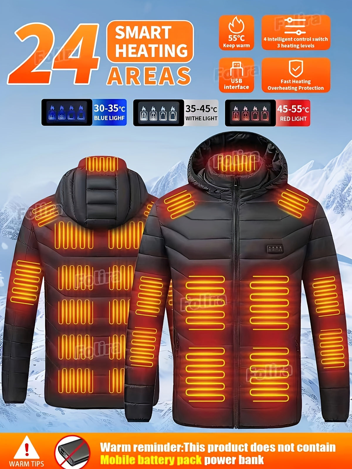 Veste grande taille, fermeture zippée, chaleur d'hiver, tissu léger, vue de profil