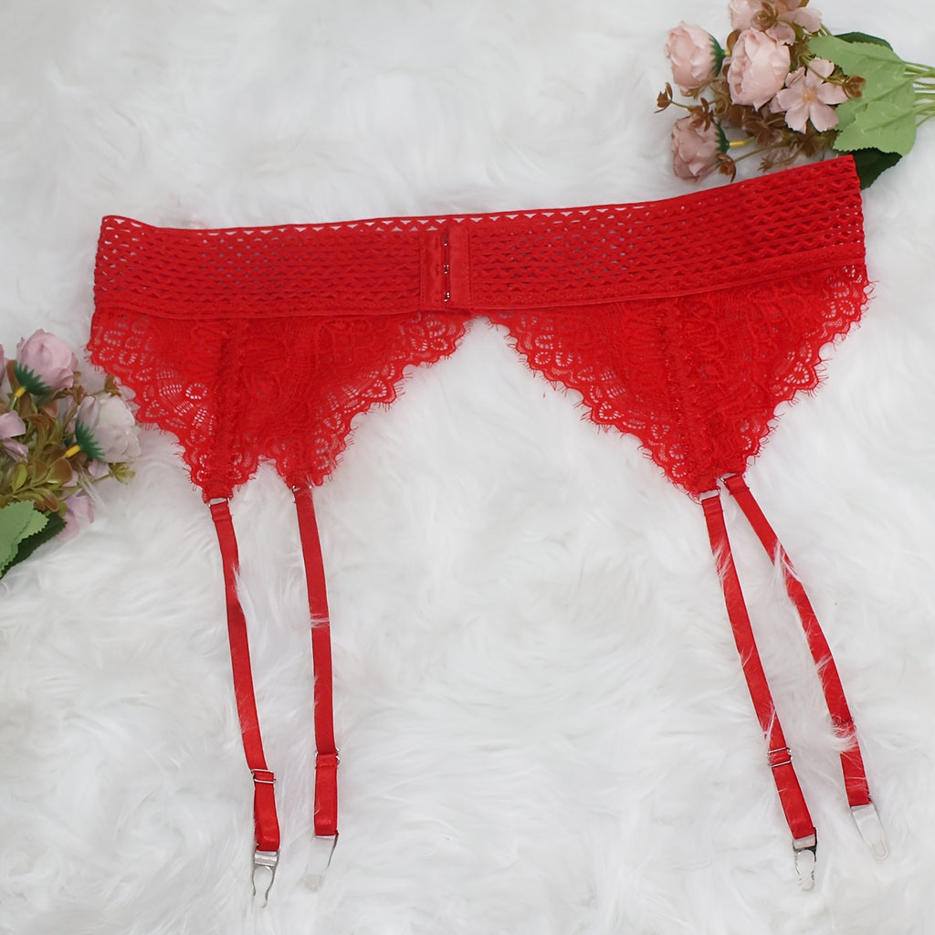 Collant grande taille en dentelle, porté de face