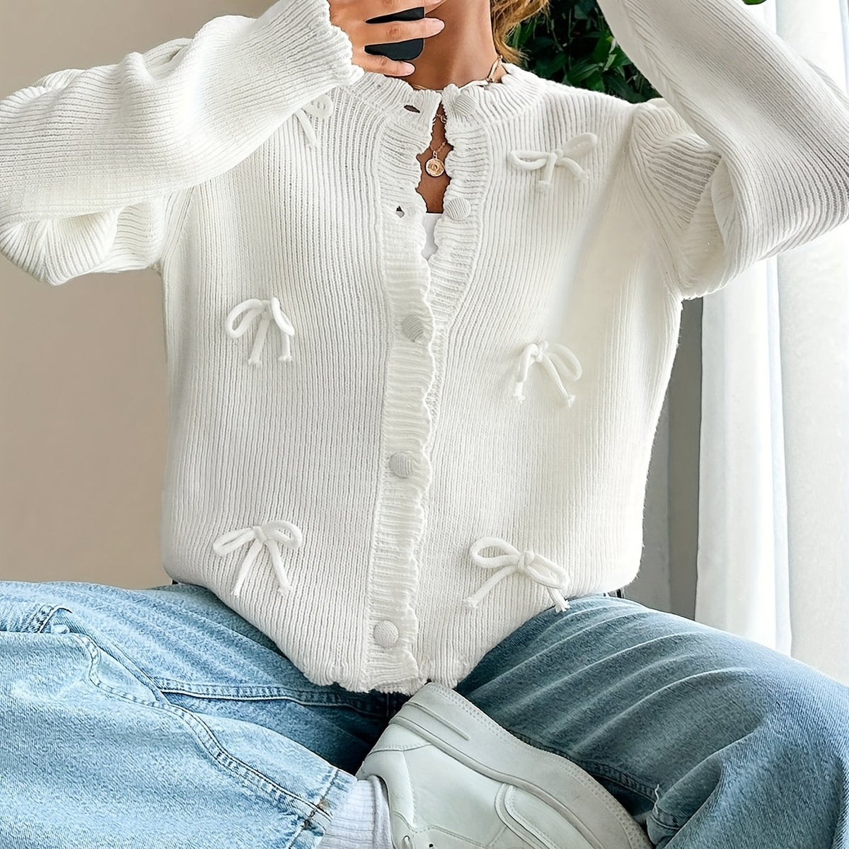 Cardigan grande taille, chaleur d'hiver — matière : polyester Image