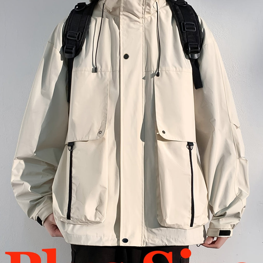 Veste grande taille, coupe ample, épaules dénudées, poches pratiques — composition : 100% Polyester