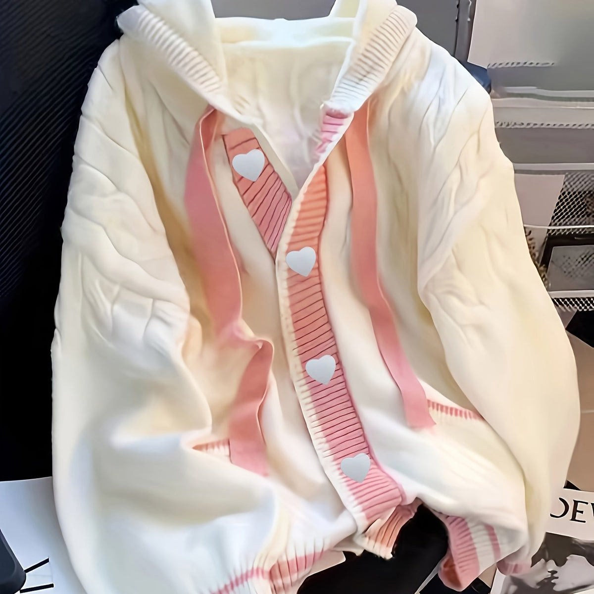 Pull grande taille, coupe oversize, capuche, chaleur d'hiver — matière : polyester Image