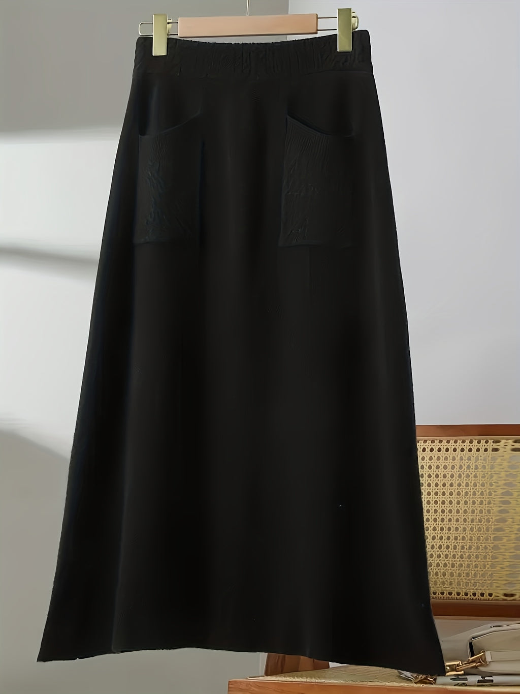 Jupe grande taille, coupe évasée, poches pratiques, chaleur d'hiver