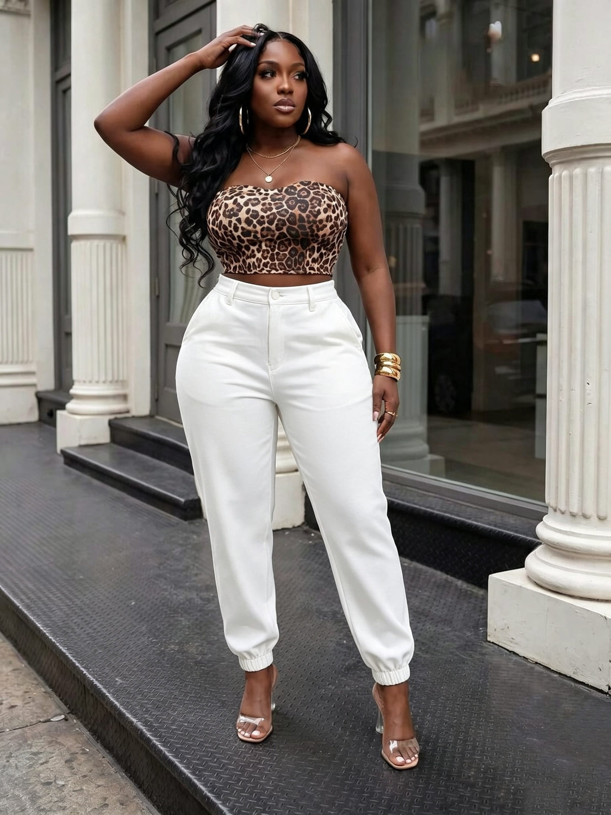 Jean grande taille, coupe droite, délavage doux, tenue franche, tissu opaque