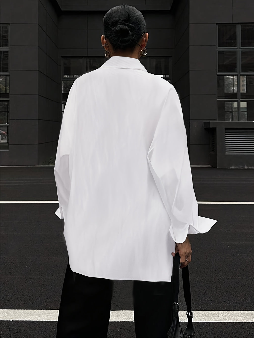 Chemise grande taille en dentelle, col