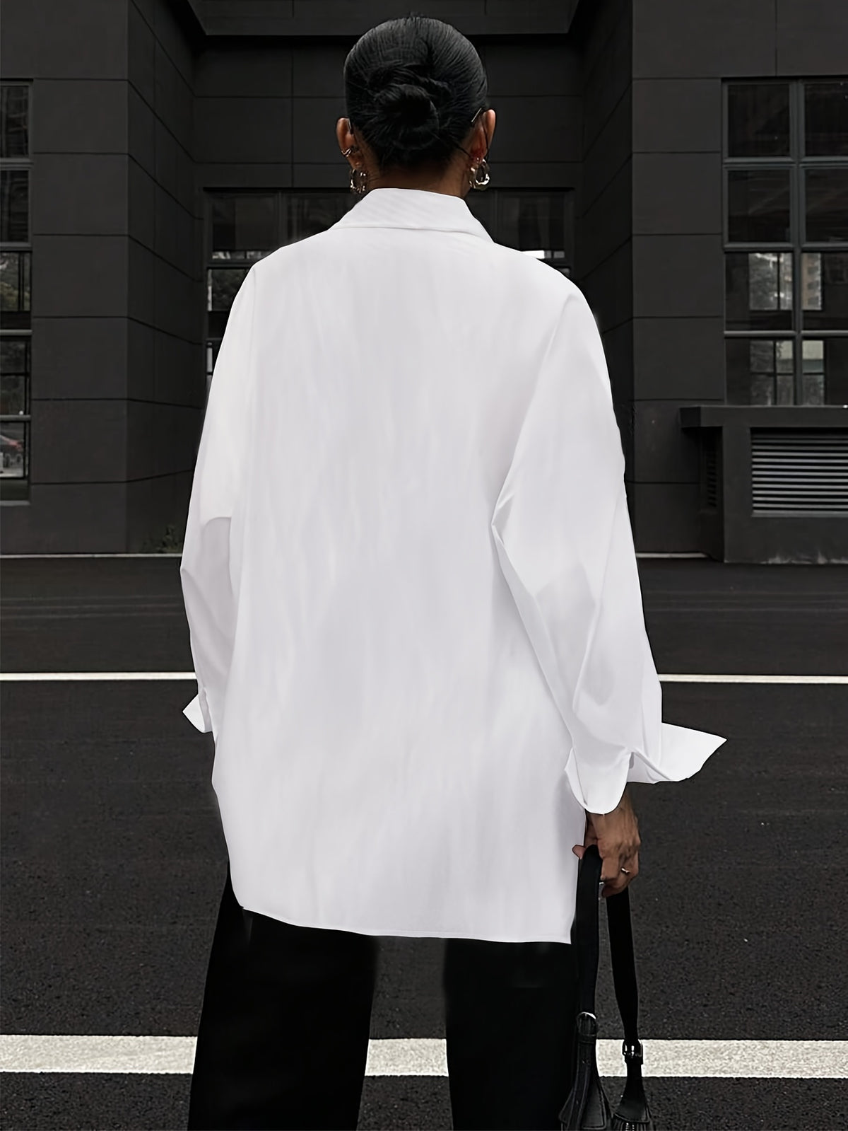 Chemise grande taille en dentelle, col