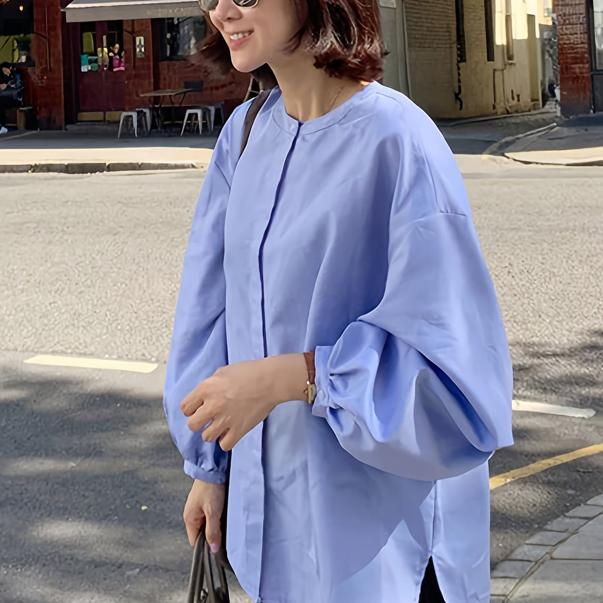 Chemise grande taille, fente — matière : polyester Image