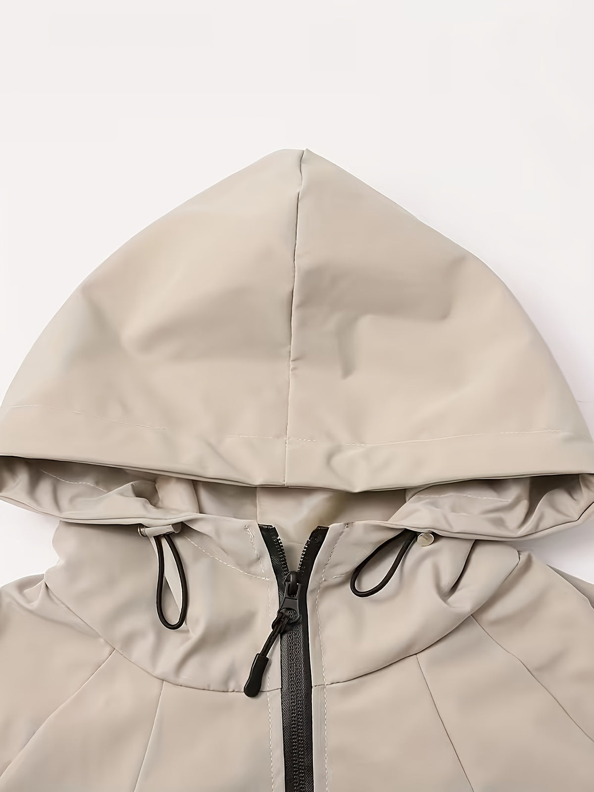Veste grande taille, fermeture zippée, esprit trench, vu de dos