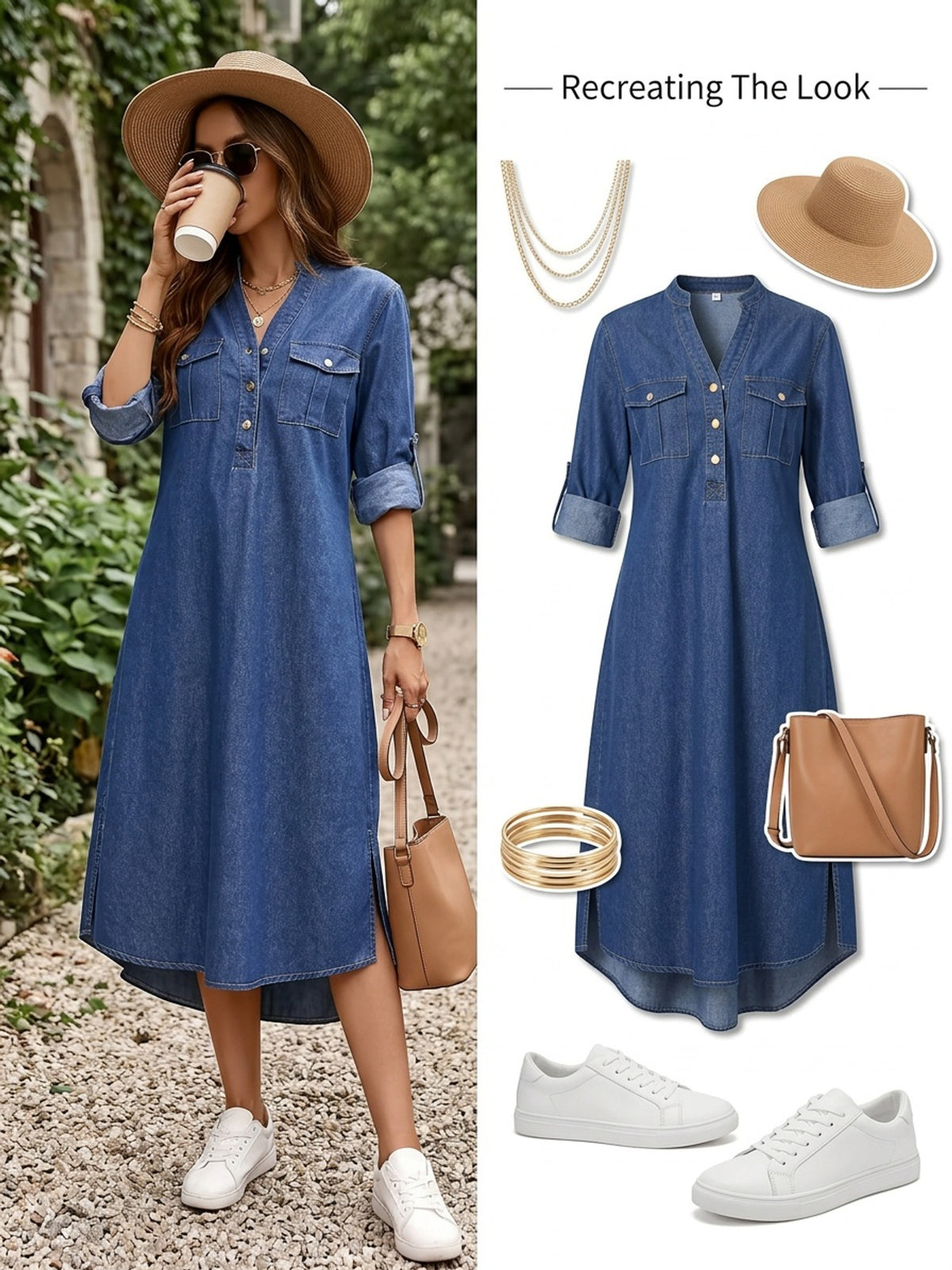 Robe grande taille, coupe ajustée, col V, tenue franche, tissu opaque