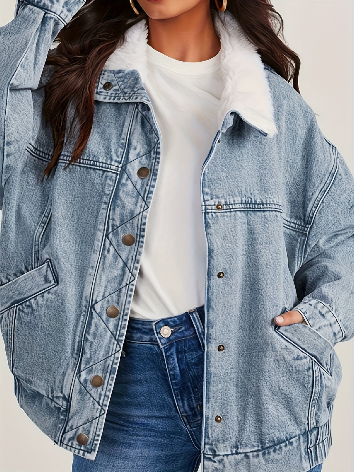 Veste grande taille, tenue franche, chaleur d'hiver