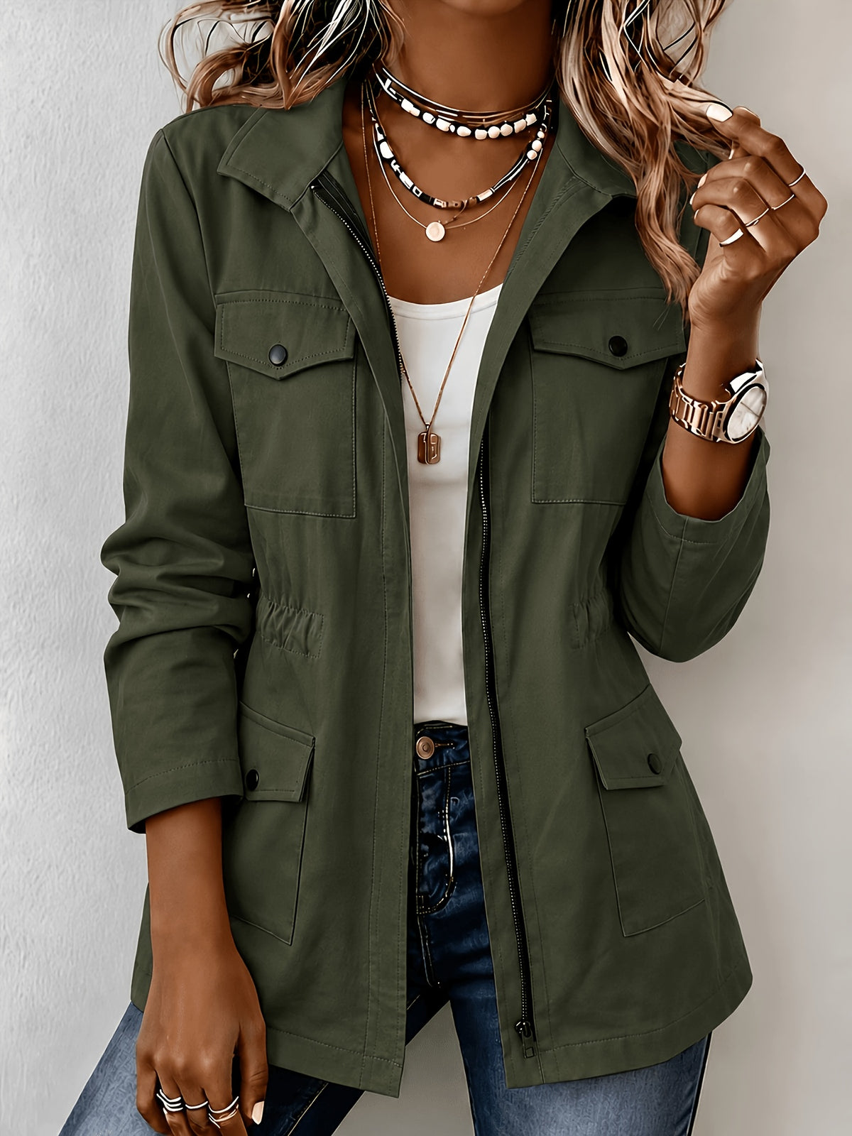 Veste grande taille, coupe oversize, poches pratiques