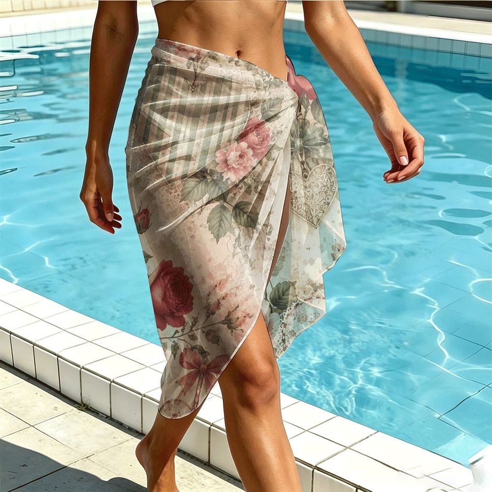 Jupe grande taille à imprimé fleuri, allure vintage — composition : 100% Polyester Image