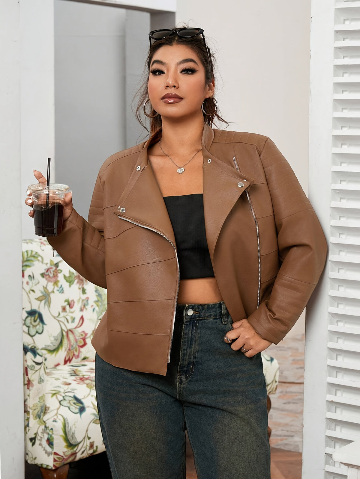 Veste grande taille, vu de dos