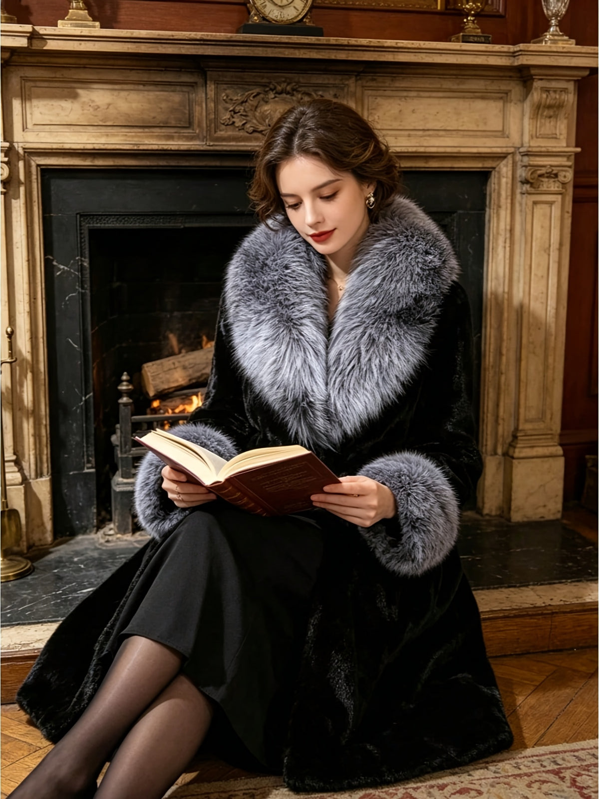Manteau grande taille, chaleur d'hiver, longueur midi Image