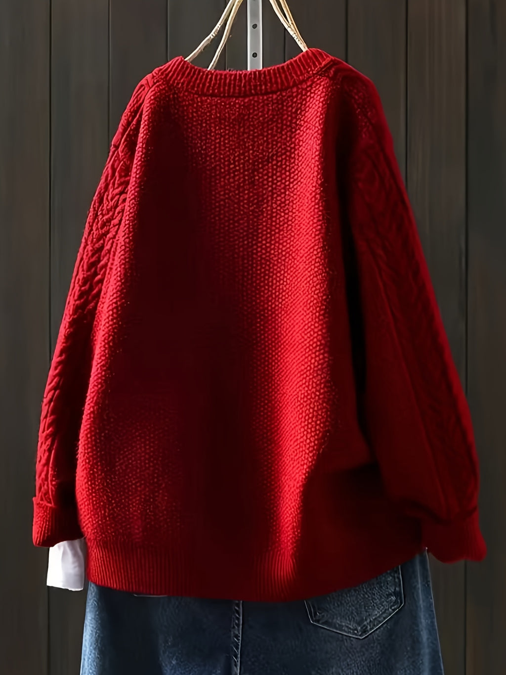 Cardigan grande taille, coupe oversize, boutonnage, manches longues, vu de dos