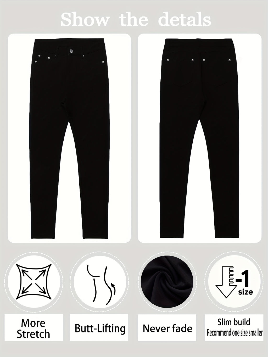 Pantalon slim grande taille, quatre teintes, cinq poches