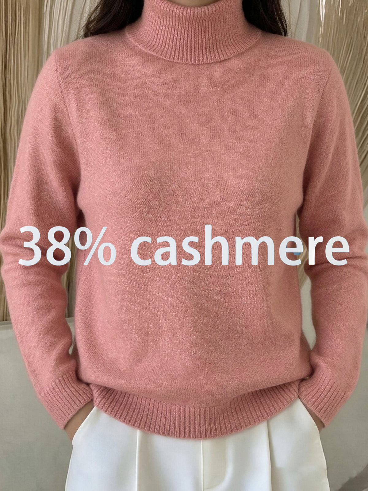 Pull grande taille en laine, manches longues, tenue chaude, porté de face