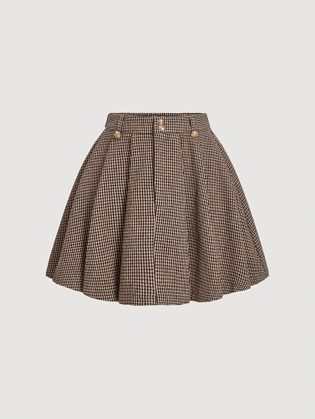 Jupe grande taille, boutonnage, plissé, allure élégante, tissu opaque