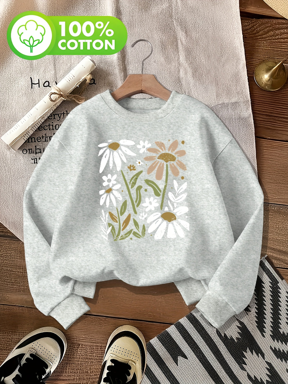 Pull grande taille, col rond, toucher naturel, chaleur d'hiver, gros plan