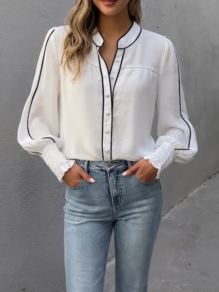 Chemise grande taille, coupe ample, col cardigan, vu de dos