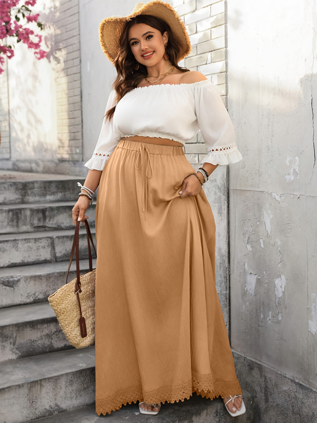 Jupe grande taille, détail du tissu