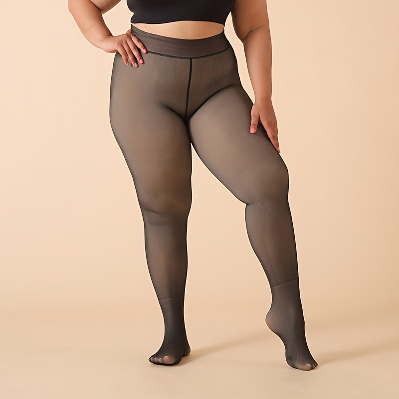 Collant grande taille, porté de face