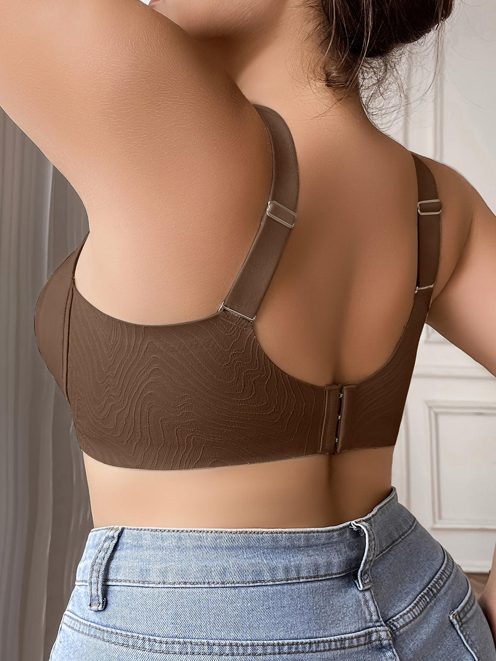 Soutien-gorge sans armature grande taille — Tissu gaufré, 5 teintes