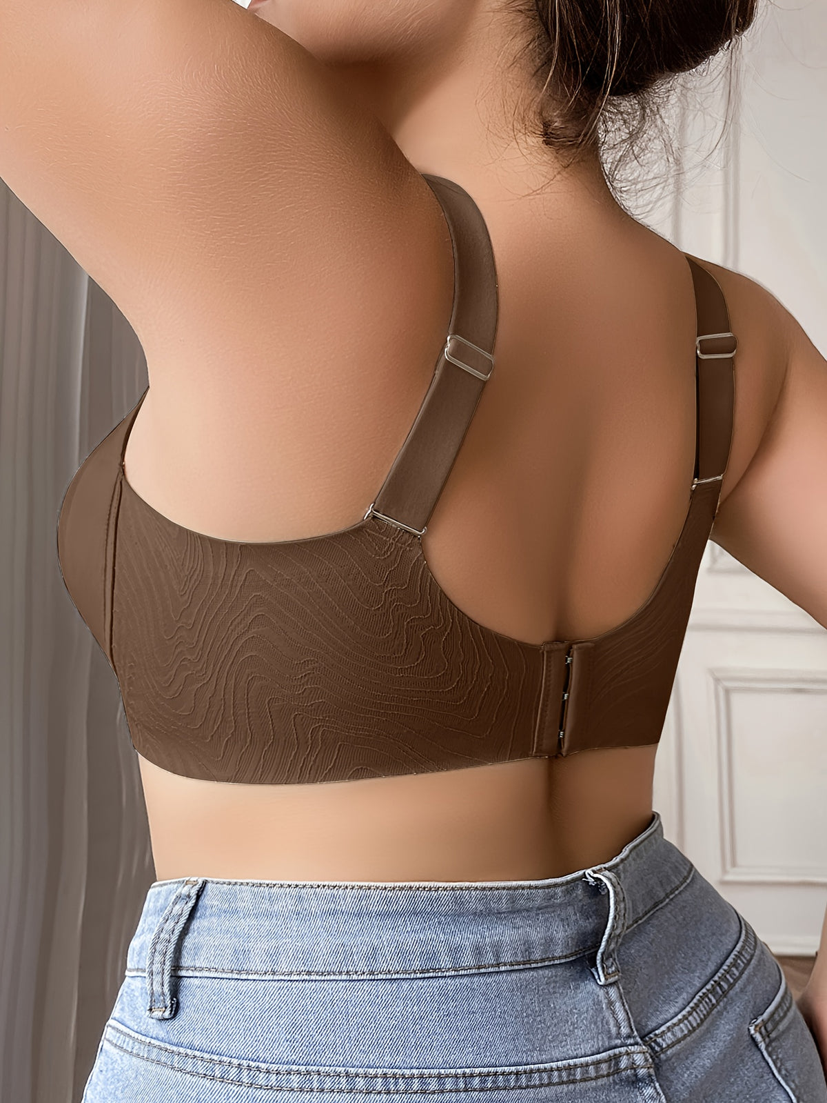 Soutien-gorge sans armature grande taille — Tissu gaufré, 5 teintes