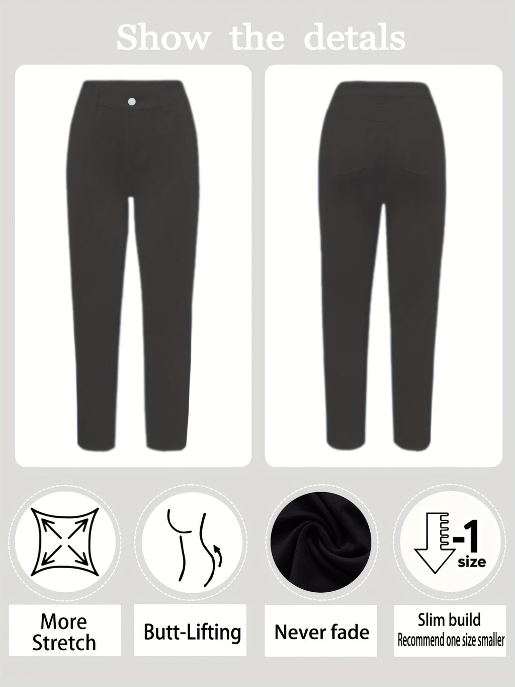 Legging grande taille, coupe longue, tombé fluide, détail du col