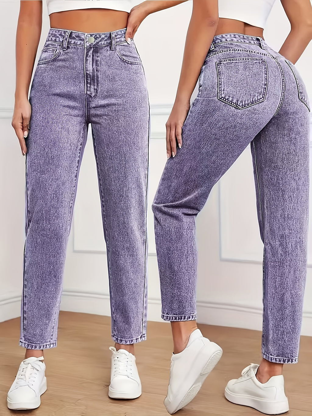 Pantalon grande taille, coupe droite, tenue franche