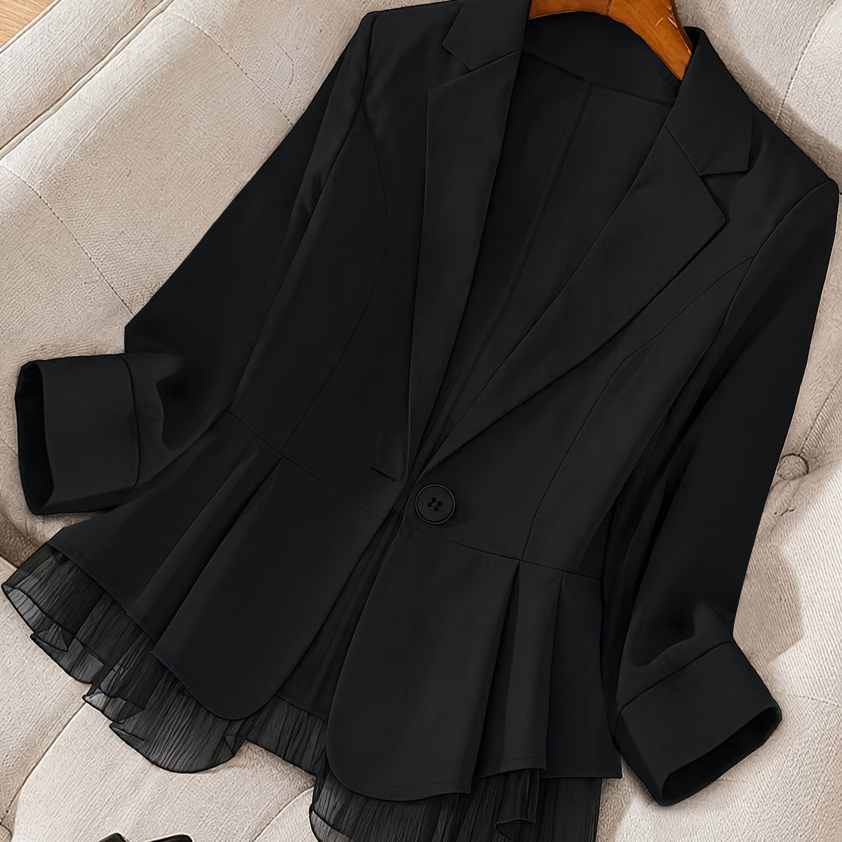 Ensemble grande taille en dentelle, dentelle contrastée, effet ajouré — matière : polyester