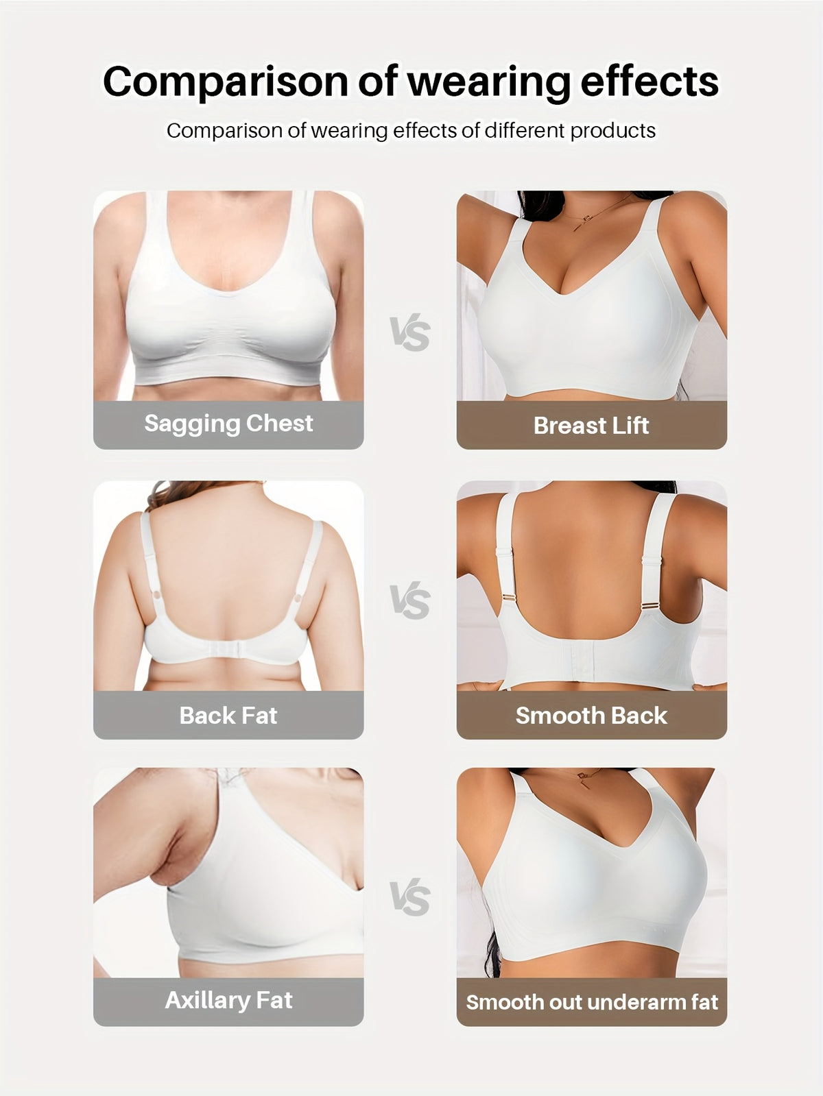 Soutien-gorge grande taille, encolure nette, détail du tissu
