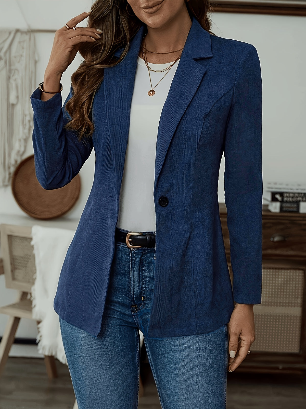 Veste grande taille, coupe oversize, manches longues, tissu léger
