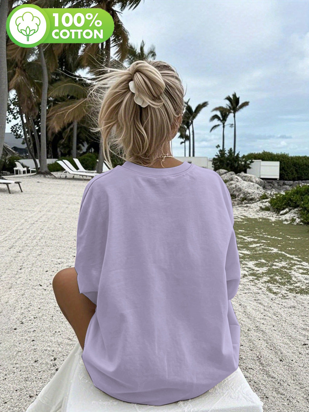 T-shirt grande taille à imprimé fleuri, manches longues, toucher naturel, porté de face